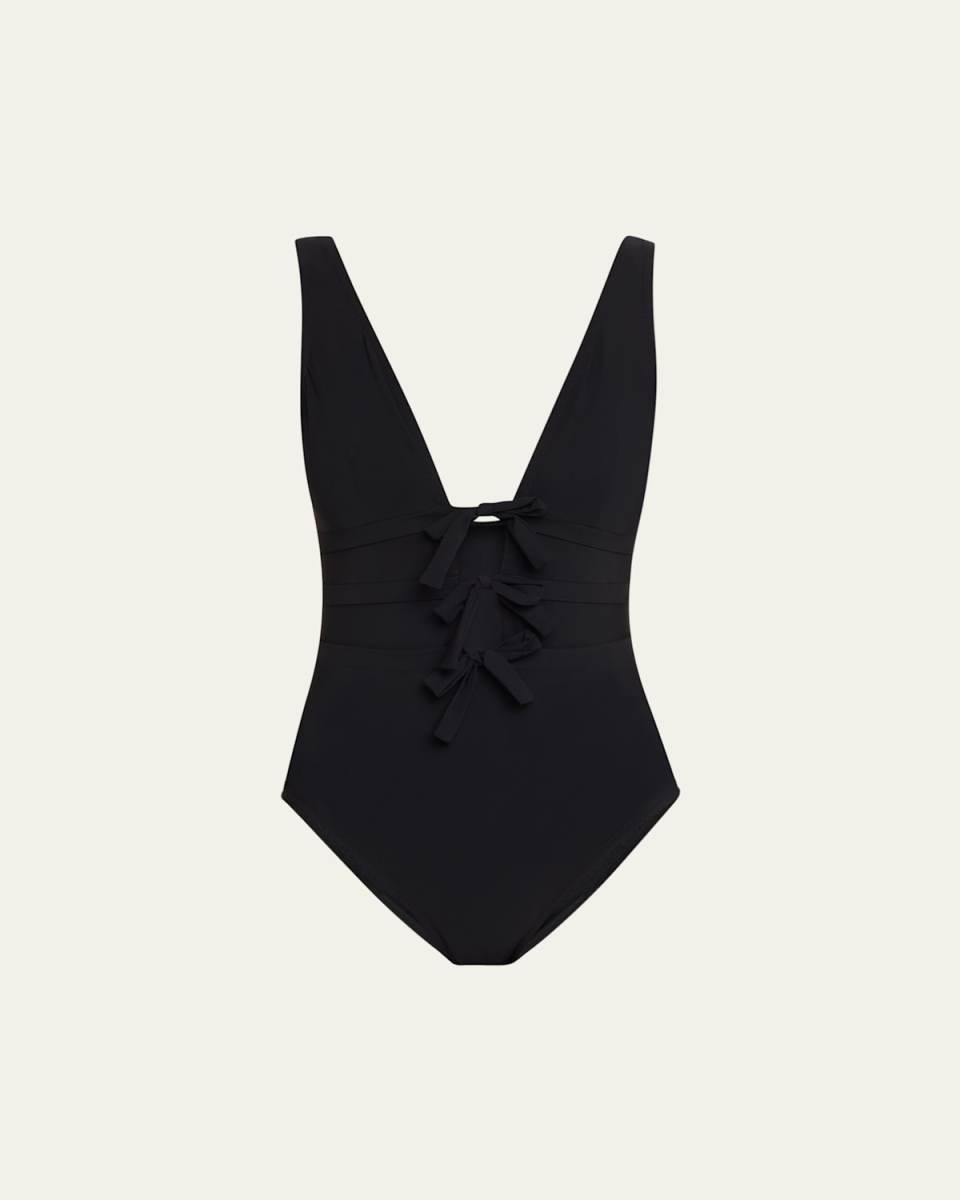 Lenora V-Neck One-Piece Swimsuit